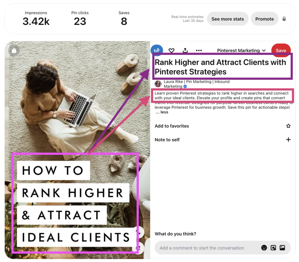 Pinterest pin title optimization
